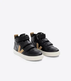 V-10 MID LEATHER BLACK DUNE<VEJA Fashion