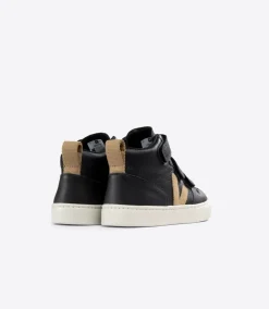 V-10 MID LEATHER BLACK DUNE<VEJA Fashion