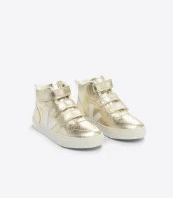 V-10 MID FURED LEATHER PLATINE<VEJA Discount