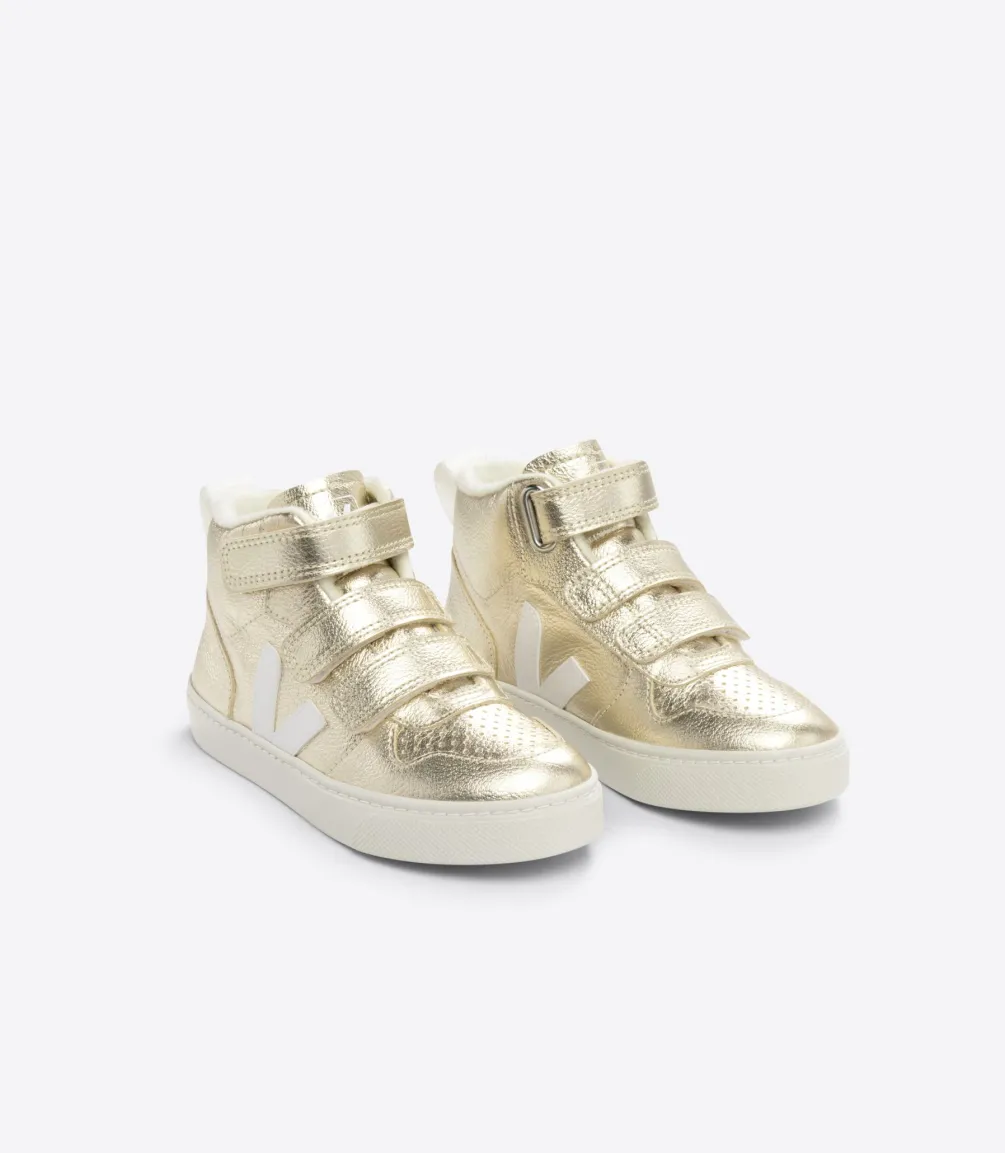 V-10 MID FURED LEATHER PLATINE<VEJA Discount