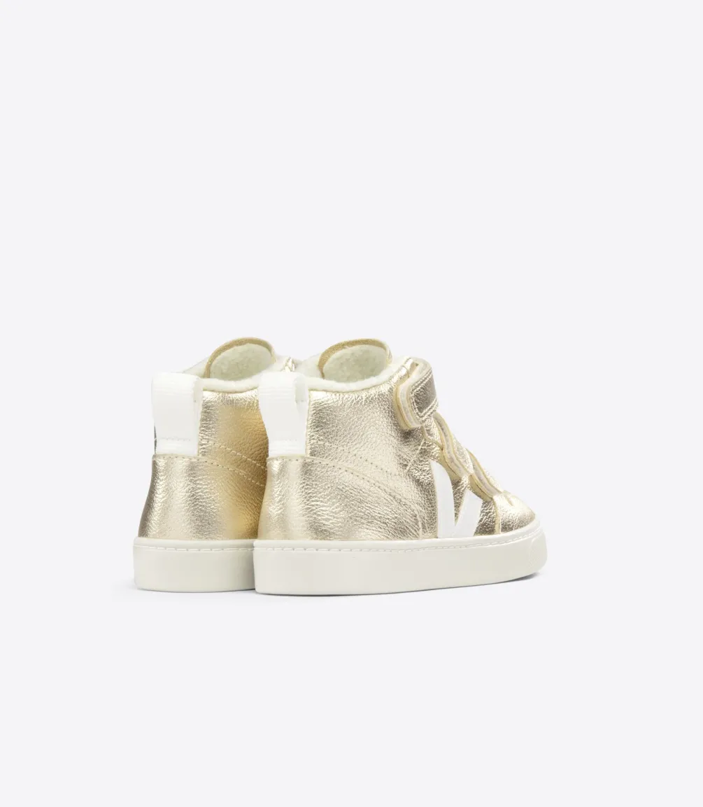 V-10 MID FURED LEATHER PLATINE<VEJA Discount