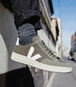 V-12 VEGAN B-MESH OLIVE WHITE<VEJA Best Sale