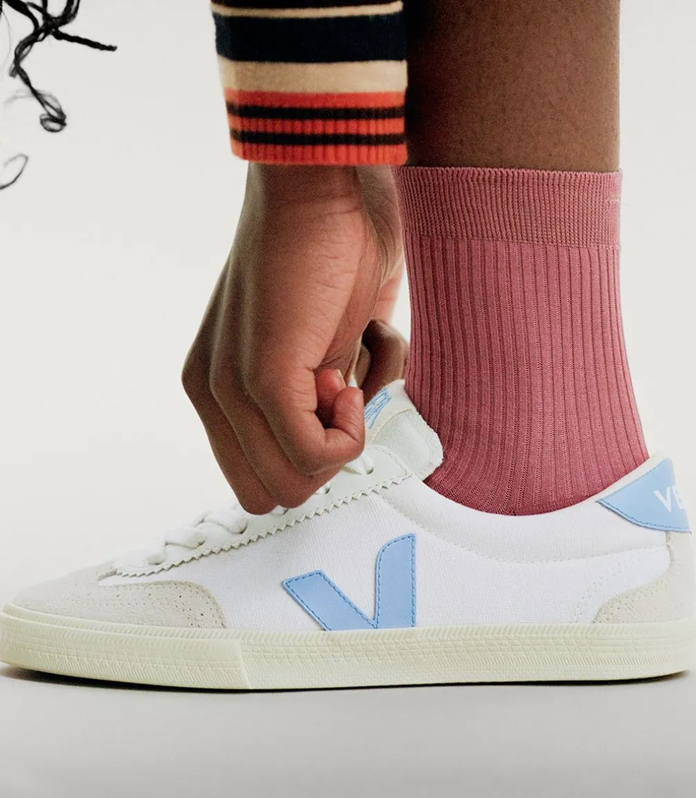VOLLEY CANVAS WHITE AQUA<VEJA Discount