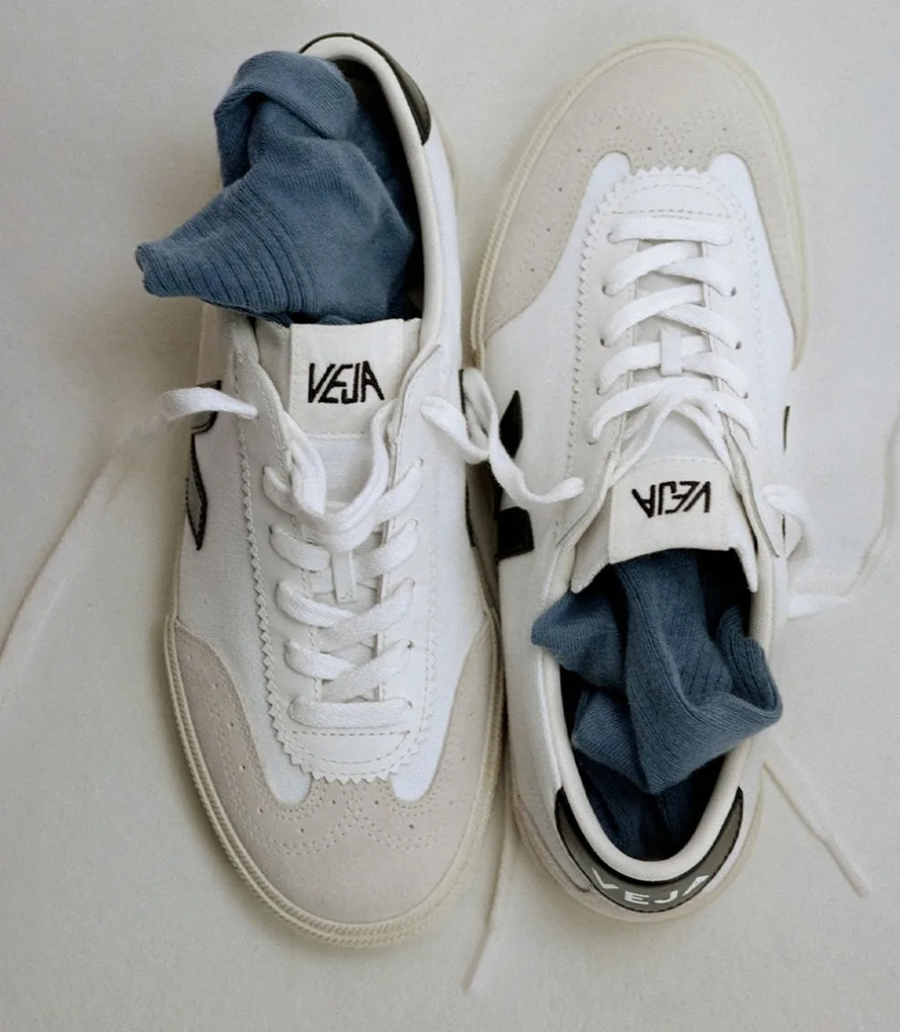 VOLLEY CANVAS WHITE BLACK<VEJA New